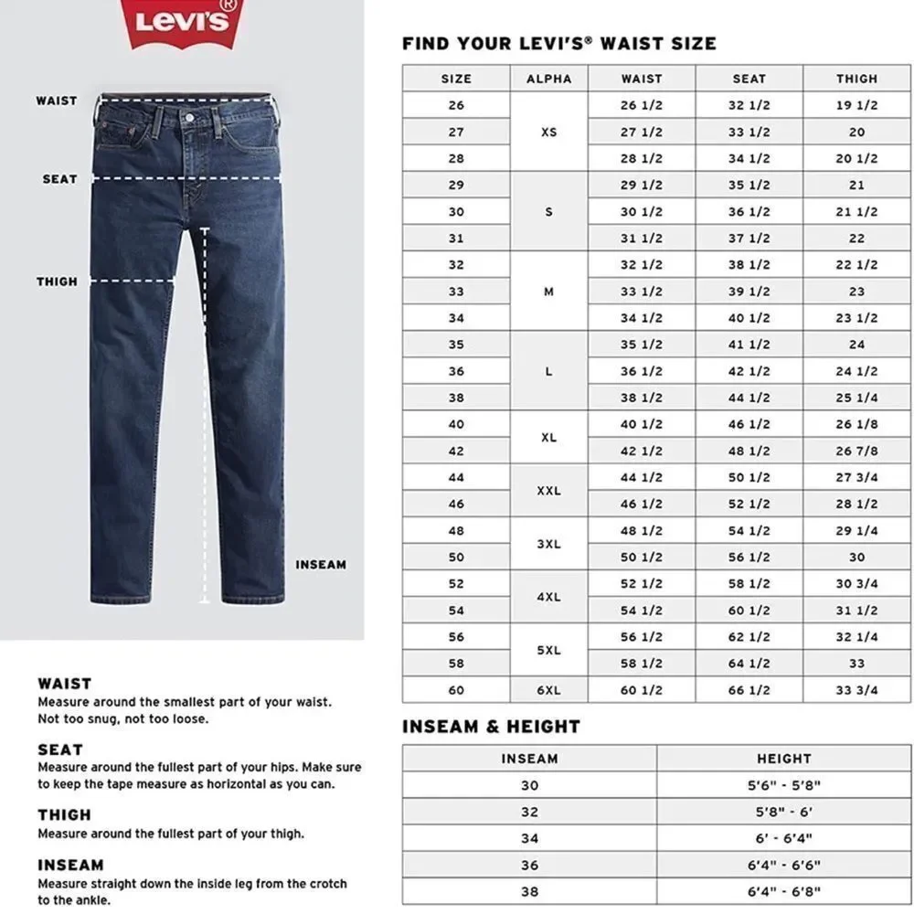 Levi's Men's 505 Regular Fit Jeans 40x36 B&T
